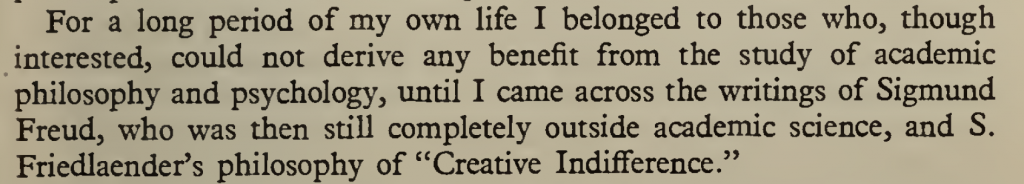 creative indifference, ego hunger aggression, perls